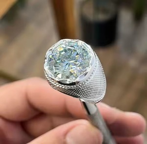 Moissanite diamante Iced Out anillo para hombres Micro pavimentado hip hop vermeil diamante gran hueco joyería regalo para su novio - Product Image 2