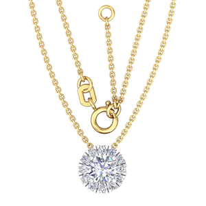 Meilleur prix de haute qualité classique 1 Cts EF clarté VS laboratoire cultivé diamant blanc 10K collier en or jaune approvisionnement indien cadeau de mariage - Product Image 1