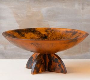 Bol décoratif en résine fait à la main pièce de service élégante pour salle à manger décoration intérieure moderne pièce d'accent élégante - Product Image 4