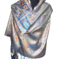 Écharpes longues en soie pure indienne de haute qualité, étoles multicolores d'automne, tissées en jacquard, avec prix de gros