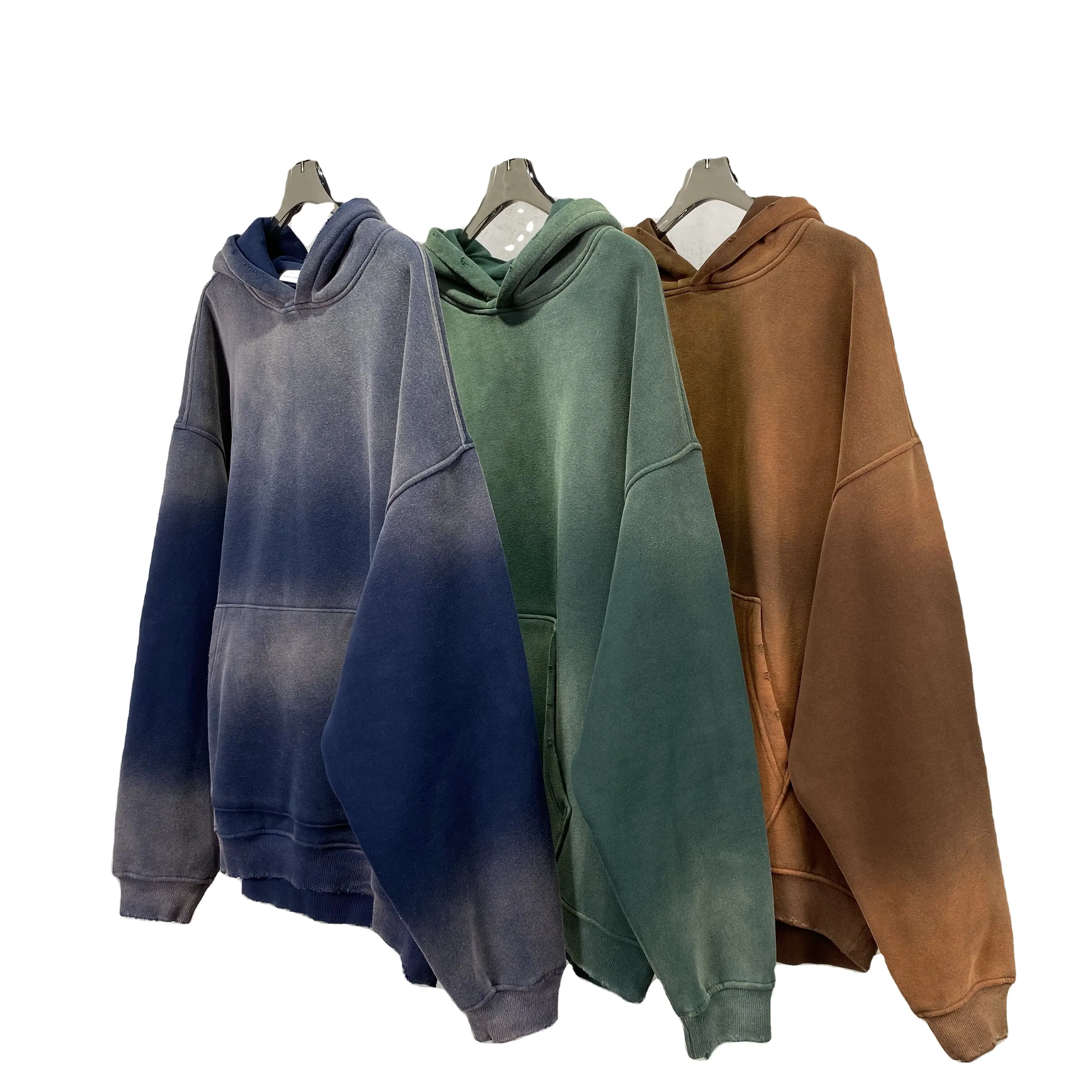 Nieuw Aankomen Custom Logo Zwaar Gewicht Vintage Wash Hoodie Heren Zuur Wassen Hoodie Plus Size Heren Sweatshirt Hoodie