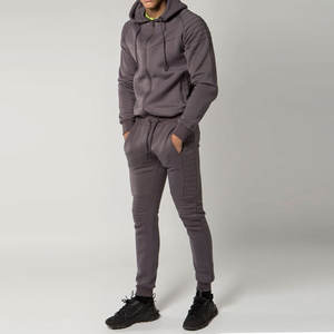 Vêtements de sport pour hommes avec logo personnalisé Ensemble de survêtement à capuche grande taille Vêtements d'hiver épais 100% coton avec fermeture éclair imprimée quantité minimale de commande bas - Product Image 3