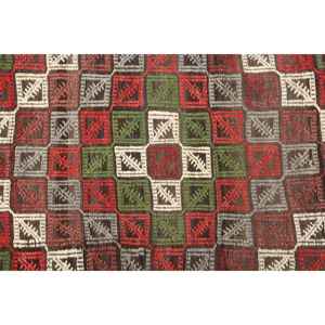 Tapis turc vintage, tapis de 5,4 x 8 pieds, tapis en laine à bordure rouge - Product Image 3