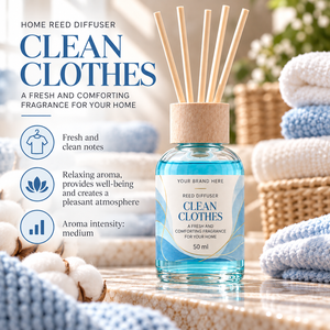 Diffusore di Fragranze OEM Clean Clothes 50ml |   Profumo per la Casa Fresco come il Bucato |   Produttore di Marchi Privati Spagna - Product Image 2