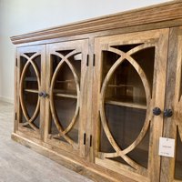 Buffet moderne ethnique provençal en bois de manguier massif, fait main, pour cuisine, salon, salle à manger