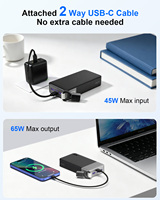 NOBIS Factory Wholesale Nouvelle Arrivée 65W 20000mAh avec Affichage LED, 2 USB-C, 2 USB-A pour iPad, iPhone, Tablette, Ordinateur Portable