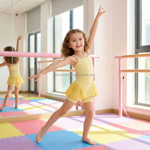 Girls <b>Dance</b> Practice <b>Dress</b> Spaghetti Strap Mesh Side Embroidery Accent Sleeveless built in Shorts Recital Style Custom Design - Product Image 2