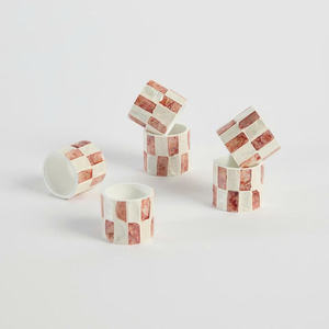 Handcrafted Mother Of Pearl Napkin Table Decor Set Sustainable <b>Wrapped</b> Accessories <b>For</b> Hotel Restaurant Home Styling Display - Product Image 1