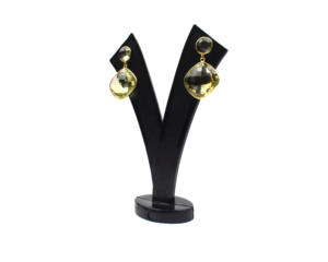 925 Sterling Silver <b>Lemon</b> Quartz Gemstone With Gold Plated Handmade Fashionable Gift for Her Stud Earring - Product Image 6