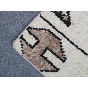 Tapis turc vintage en laine, 1,9 x 3,1 pieds, petit format, patchwork blanc écologique avec envers en latex - Product Image 5