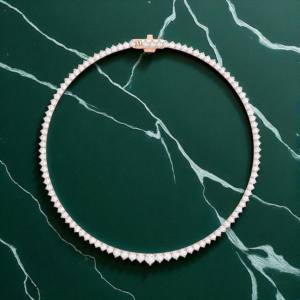 Collier de graduation de 18 pouces en diamant rond cultivé en laboratoire F-G/VS de 10.00 carats fabriqué en or massif 10K, 14K, 18K - Product Image 4