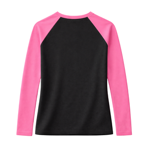 T-shirt à manches longues Raglan noir Sororité grecque pour femmes, rose et vert, vêtements décontractés élégants pour la sororité universitaire - Product Image 4