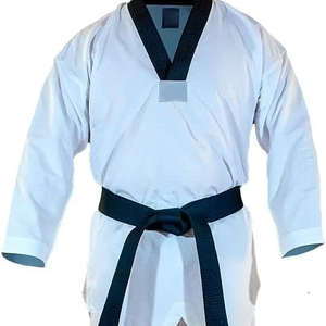 Uniformes de Taekwondo para jóvenes 100% mezcla de algodón Jiu Jitsu Kimono Gi con pantalones superiores elásticos y cinturón a juego - Product Image 6