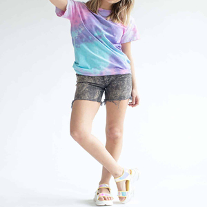 Nuevos productos calientes Camiseta Tie Dye para mujer Streetwear 100% algodón manga corta señoras Tie Dye Crop Top blusa - Product Image 2