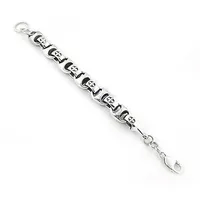 ART PALACE Herren Christliches Religiöses 925 Silber Blumen Bohemian Elegantes Party-Geschenk Rhodium-Plattiertes Kettenglied-Armreif