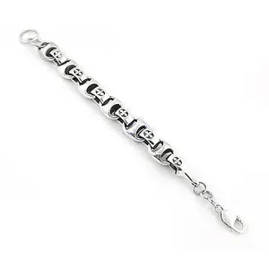 ART PALACE Bracelet jonc pour homme en argent 925 plaqué rhodium, motif fleur, style bohème, religieux chrétien, élégant, idéal pour cadeau de fête - Product Image 1