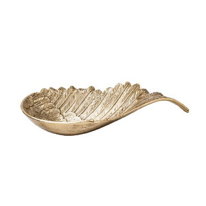 <b>Raw</b> Cast Aluminium Shiny Gold Serving Leaf Bowl Leaf <b>Tray</b> Snack Bowl Kitchenware Decorative Leaf <b>Tray</b> - Product Image 4