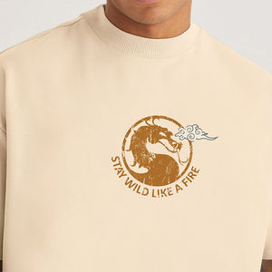 เสื้อยืดคอกลมแขนสั้นสำหรับผู้ชายทรงหลวมพิมพ์ลายสไตล์สตรีทแวร์ไซส์ใหญ่พิเศษโลโก้ตามสั่ง - Product Image 3