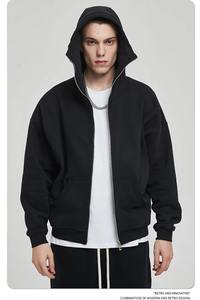 Sweat à capuche zippé classique vente en gros de vestes à capuche streetwear, impression personnalisée OEM disponible, fournisseur de sweats à capuche décontractés à la mode - Product Image 5