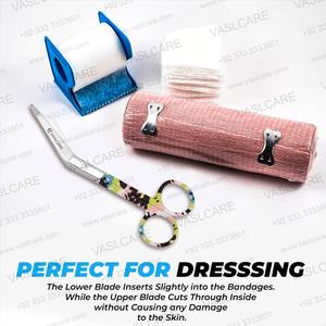 Tijeras de vendaje Vaslcare para vendaje médico, mango estampado de camuflaje, cuchillas afiladas de punta roma, acero inoxidable para tijeras de vendaje - Product Image 2