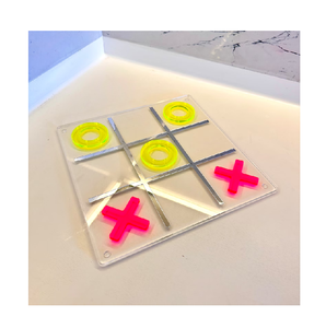 เกมกระดานโปร่งใส Tic Tac นิ้วเท้าทำจากอะคริลิคแกะสลักด้วยวัวสำหรับผู้เล่นเกม2คนสินค้ามาใหม่ - Product Image 1