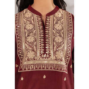 Traje de 3 Piezas Teñido con Hilo y Bordado KJP-43104 para Verano - Product Image 3