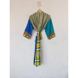 Bata de seda con cubierta de Bikini indio, Kimono Sari, ropa de playa cómoda para maternidad y ropa de dormir para verano y otoño - Product Image 4