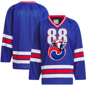 Ensemble de maillots de hockey sur glace de haute qualité Impression par sublimation personnalisée Tissu 100% polyester léger et durable pour l'entraînement en équipe - Product Image 4