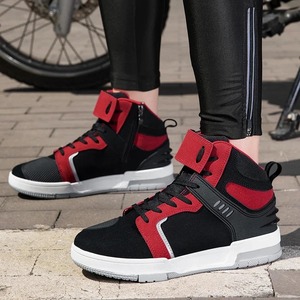 Chaussures de course de moto réfléchissantes pour hommes semelle en caoutchouc bottes anti-chute respirantes pour les cyclistes de route baskets de course décontractées avec changement de vitesse - Product Image 4