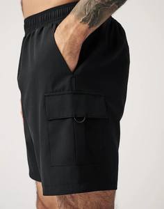 Top qualité été nouveau Design Shorts Style confort respirant ceinture élastique poches latérales Gym activités de plein air couleur noire - Product Image 3