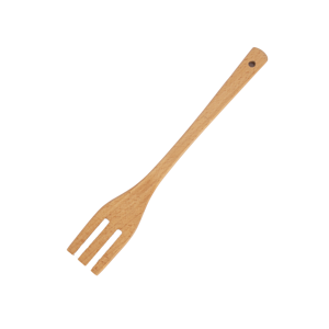 Ensemble d'ustensiles de cuisine 3 pièces en bois de hêtre - Cuillère, fourchette et spatule en bois naturel de 29 cm - Outils de cuisson et de service antiadhésifs - Product Image 4