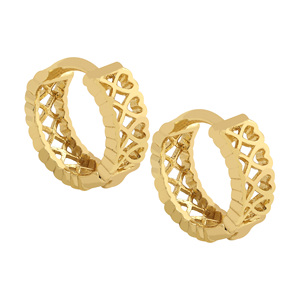 Elegantes pendientes de aro chapados en oro, proveedor de joyería de moda personalizada, fabricante de bisutería, chapado en oro laminado - Product Image 1