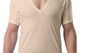 Nouveau maillot de corps anti-transpiration pour hommes en coton col en V profond coupe originale avec coussinets de sueur de l'usine directe - Product Image 5