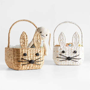 ¡PRODUCTO NUEVO! Tienphong venta al por mayor 2025 tejido a mano Natural agua Jacinto conejito niños cesta de Pascua para almacenamiento de Juguetes - Product Image 4