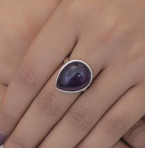 925 argent Sterling plaqué rhodium améthyste pierre précieuse cadeau de mariage meilleure qualité concepteur à la mode à la main Spinner anneau - Product Image 2