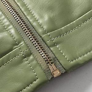 แจ็คเก็ตหนังแท้คุณภาพสูง ดีไซน์ทันสมัย ทรงเข้ารูป พิมพ์ลาย ระบายอากาศได้ดี สำหรับผู้หญิง ขายส่ง - Product Image 6