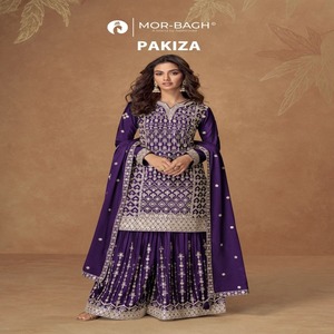 Magnifique soie Chinnon de qualité supérieure avec broderie Salwar Costume Fabricant et fournisseur de l'Inde au taux le plus bas - Product Image 1