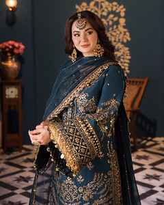 Meilleure dernière collection pakistanaise de vêtements de mariée et de soirée Robe en mousseline pour femmes Collection en mousseline de soie de meilleure qualité Costumes 3 pièces - Product Image 5