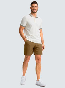 Shorts de golf décontractés pour hommes, longueur genou, tissés, couleur unie, taille mi-haute, légers, respirants, en Spandex/Polyester, anti-humidité - Product Image 5