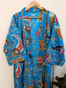 Haute sur demande Style moderne bleu Kimono Robe pour les femmes tenues de soirée Robes à prix abordable de l'Inde - Product Image 5