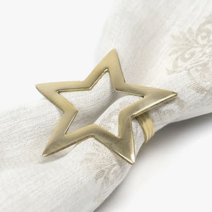 Vaisselle d'hôtel, anneau de serviette, organisateur de mouchoirs, anneau de serviette en métal en forme d'étoile de qualité supérieure, porte-serviettes de fête islamique à vendre - Product Image 1