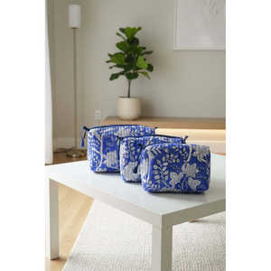 Juego de Bolsas Bohomin Bag Artisan, 3 Piezas, Bolsas de Algodón Azul Rey, Estampadas a Mano, Vintage, Ecológicas, Impermeables, con Cordón - Product Image 3