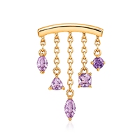 Boucles d'oreilles pendantes en titane ASTM F136 avec opale en forme de larme, zircone cubique, lune et planète, pour piercing tragus, hélix, cartilage - Vente en gros