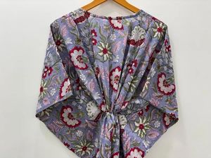 Vestido de maternidad de algodón suave con bloque de mano indio, Vestido de playa informal para mujer, túnicas cómodas de verano, bloque de mano Maxi de noche - Product Image 4