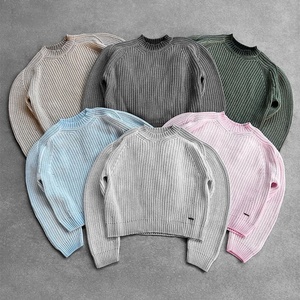 Suéter Cárdigan Vintage Personalizado al por Mayor 2025, Suéter de Punto Unisex de Alta Calidad para Hombre - Product Image 4