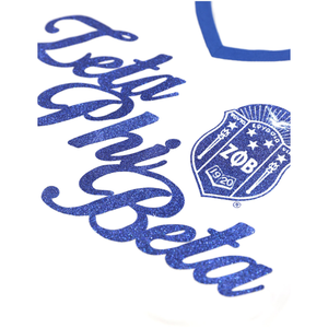 Zeta Phi Beta Sorority Camiseta con cuello en V Manga raglán blanca y azul Ropa de vida griega Camiseta informal de algodón suave Ropa cómoda Top - Product Image 6