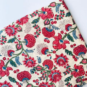 Bloque de mano indio impreso 100% tela de algodón hecha a mano ecológica tradicional transpirable bloque hecho a mano tela de algodón con estampado - Product Image 1