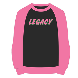 Sudadera Negra Legacy con Mangas Raglán y Cuello Redondo, Ropa de Hermandad Griega, Sudadera Rosa y Verde para Mujer, Ropa Universitaria de Hermandad Griega - Product Image 5