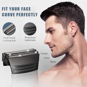 Lot de 2 Têtes de Rechange pour Rasoir Électrique, Lames Triple et Double, Lavables, Alimentation USB, pour Rasage du Visage - Product Image 1