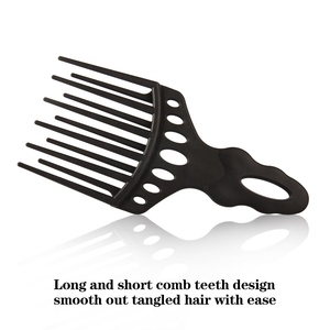Peine Afro Pik de plástico negro africano superventas con logotipo - Product Image 5